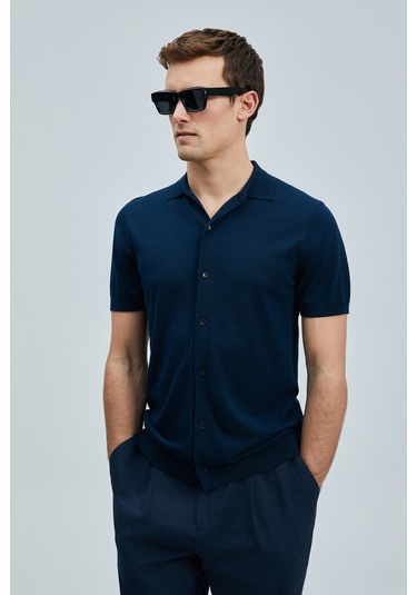 Lufian Hector Erkek Modal Karışımlı Kazak Lacivert Lacivert 111090132100200 Lacivert