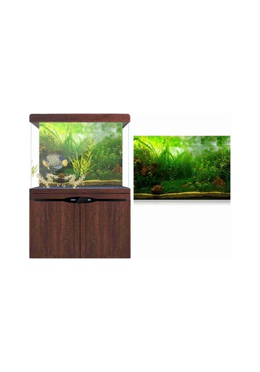 Qingmipy Akvaryum Su Bitkileri Desenli Pvc Arka Plan: Kalın, Su Geçirmez, Kendine Yapışkan, Doğal Görünüm 91x50 Cm