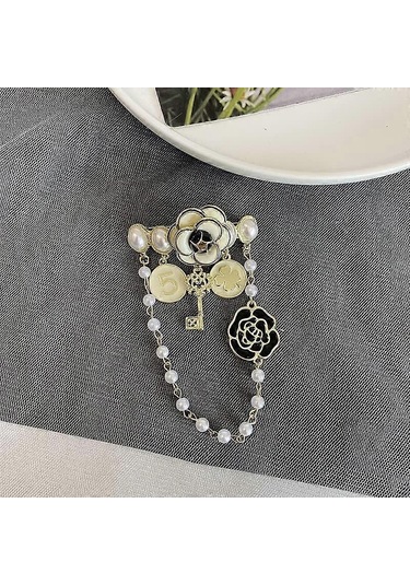 İnci Sarkan Zincir Broş,zarif Yaka İğneleri,kadınlar İçin Vintage Mücevher Hediyesi Çok Renkli