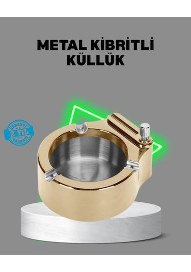 Çakmaklı Küllük Paslanmaz Metal Dayanıklı Tasarım