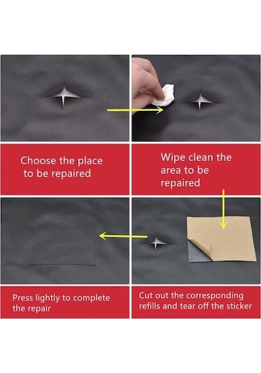 Tongxida 30x137 Cm Kendinden Yapışkanlı Deri Yama, Beyaz Araba Koltuğu Tamir Etiketi