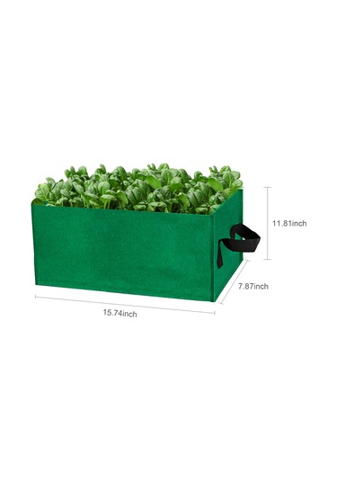 Jeehugo Kırmızı Dikdörtgen Felt Bitki Yetiştirme Çanta, 40x30x20cm, Ev Ve Bahçe İçin, İyi Su Tüketimi, Kök Solunum, Taşınabilir Kollü