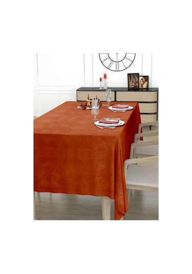 Daily Series Kadife Dokulu Tarçın Rengi Masa Örtüsü Tarçın