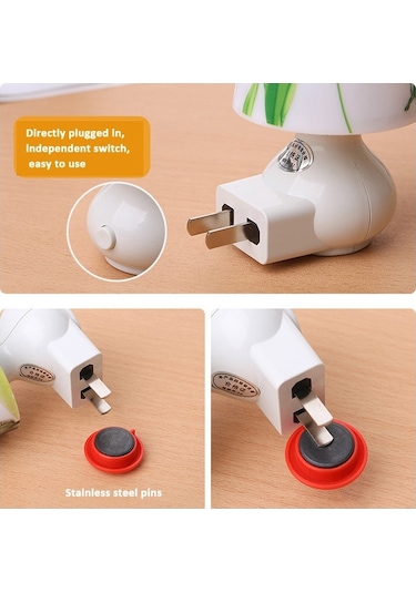 Sones Fişli Bardak Şeklinde Gece Lambası Kız Yatak Odası Başucu Loş Lamba, Uzaktan Kumandalı, Cn Fiş, Stil: Kalp Sarı Çok Renkli