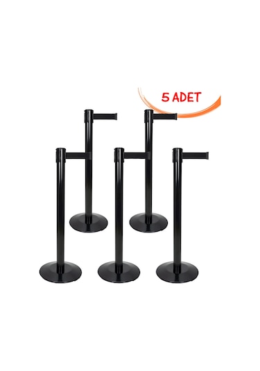 Şerit Bariyer Yönlendirme Bariyeri Ayaklı Güvenlik Şerit Bariyer - Elektrostatik Boyalı 5 Adet