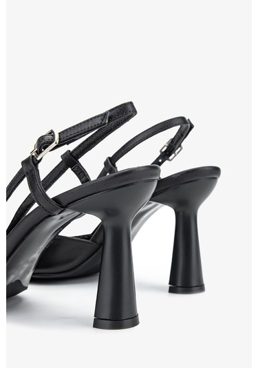 Valmenti Zirkon Kadın Siyah Hakiki Deri Topuklu Ayakkabı 453 2800 Bn Ayk Y24 Siyah