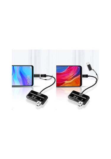 Alfais 5256 Type-C Micro Usb Sd Micrsd Kart Okuyucu Otg Çevirici Kablo