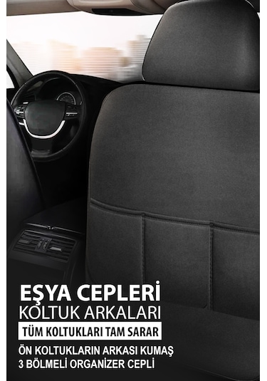 Thor Tay Tüyü Üniversal Oto Koltuk Kılıfı - 5 Koltuk Tam Set Kırmızı