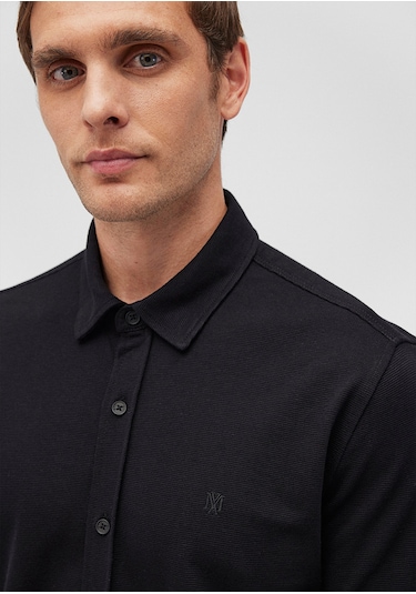 Mavi - Siyah Örme Gömlek 0211092-900 Siyah