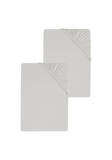 2 Adet Düz Pamuklu Tek Kişilik 80 X 200 Cm Lastikli Penye Çarşaf-gri