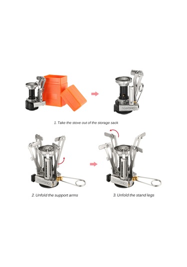 Tomshoo Siyah Mini Sırt Çantasıyla Seyahat Teneke Kutu Soba Brülörleri Siyah