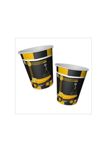 İnşaat Partisi Karton Bardak - 8 Adet