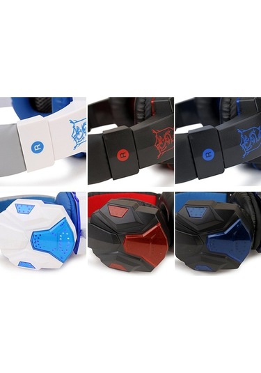 Novahub Sy830mv Oyun Kulaklığı: Ayarlanabilir Mikrofon, Led Işık, Aux+usb, Beyaz-mavi, 40mm Sürücü