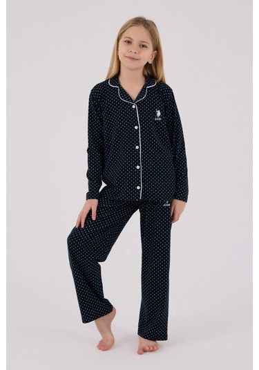U.s. Polo Assn. Kız Çocuk Gömlek Pijama Lacivert-1860 Lacivert