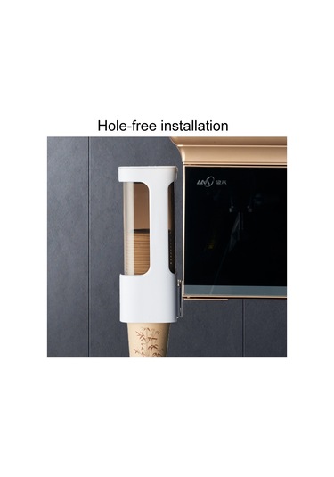 Sones Ev Tipi Tek Kullanımlık Bardak Düzenleyici Su Sebili Toz Geçirmez Duvara Monte Raf, Stil: Çift Silindir Gri Diğer