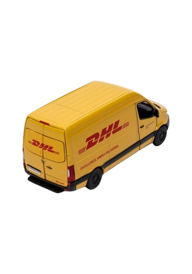 Kinsmart Mercedes Benz Sprinter Dhl Kargo Aracı Metal Model Araba Çek Bırak 12 Cm