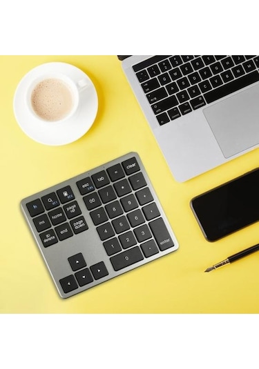 Mini Sayısal Klavye 2.4g Kablosuz Bluetooth Uyumlu Çift Mod 35 Tuşlar Sessiz Taşınabilir Dizüstü Telefon Tuş Takımı Bilgisayar Aksesuarları