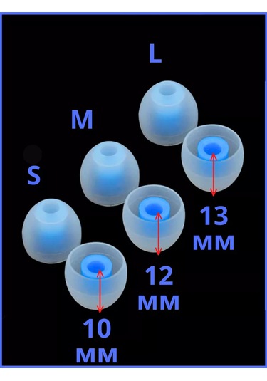 Discount Store Kulaklıklar İçin Evrensel Kulak Yastıkları 3 Çift S, M, L 241878567 Beyaz-mavi