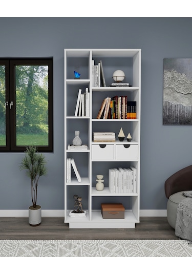 Arnetti Luma 10 Raflı Dolaplı Kitaplık Beyaz