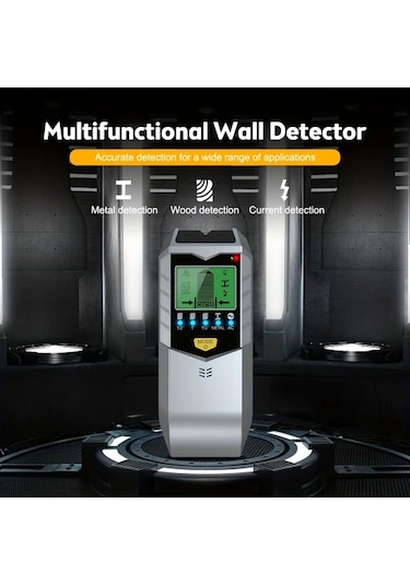 Elmpaly 5 İn 1 Elektronik Duvar Dedektörü Gümüş Renk Led Ekranlı Metal Vida Ahşap Bulucu Abs Malzeme 001 Mm Hassasiyet İnşaat İçin Montaj Gerekmez