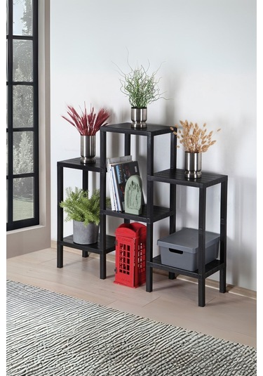 6 Katlı Düzenleyici Raf Ünitesi, Kitaplık, Siyah