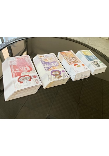 200 ADET KARMA 5-10-20-50 STERLİN BANKNOT POUND PARA GEÇERSİZ