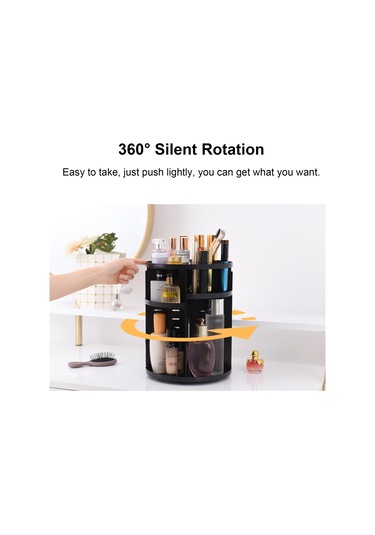 Youtek 360 Dönebilir Büyük Kapasiteli 7 Katlı Ayarlanabilir Makyaj Organizatörü - Yıkanabilir Beyaz