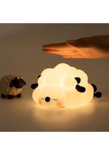 Novahub Koyun Led Gece Lambası: Sevimli Panda & Tavşan Usb Şarjlı Z Başucu Dekor Çocuk Gece Işıkları 57000013 Koyun