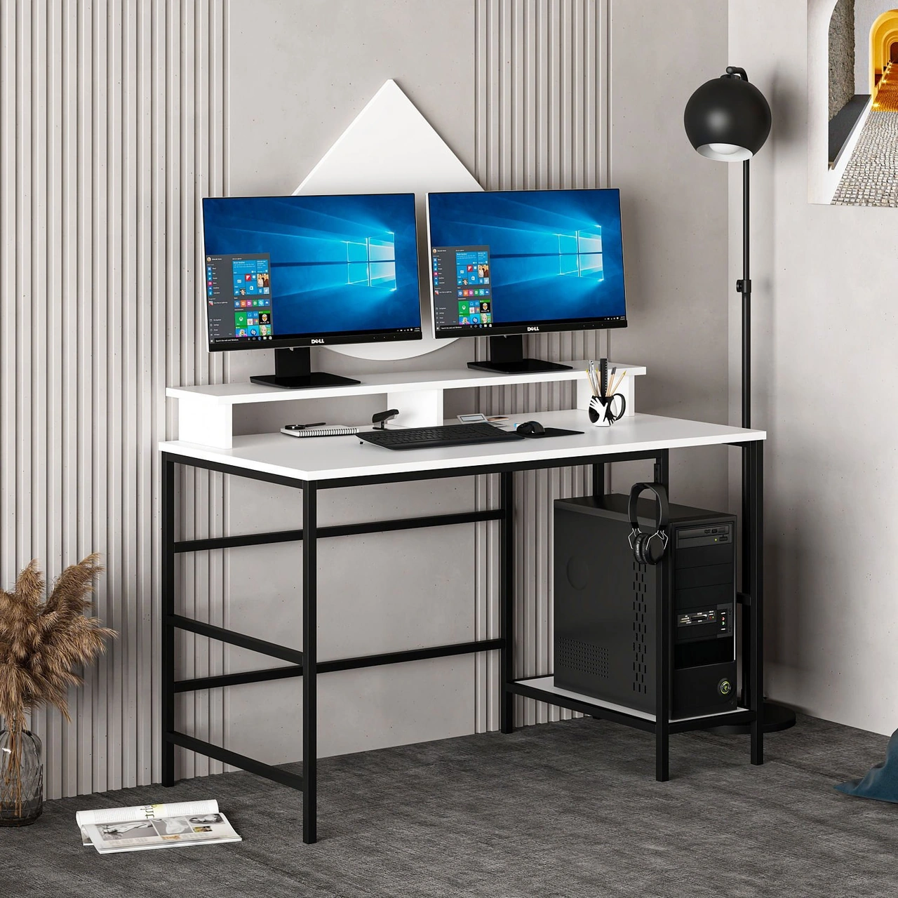 Minar Greta Çalışma Masası Modül2 - Beyaz Beyaz