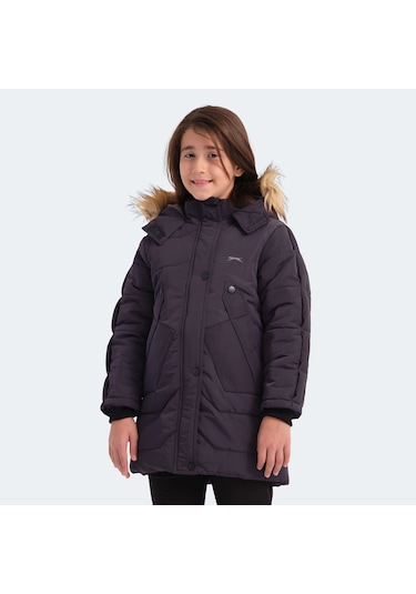Slazenger CAMRON Çocuk Kapüşonlu Mor Mont & Kaban