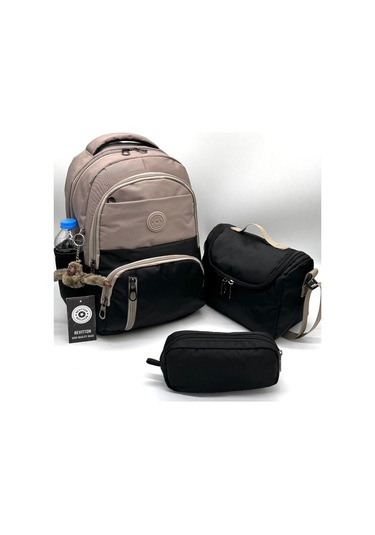 İlk Okul Çantası 3'lü Seti Unisex Çocuk İlkokul Çantası Bvt-8010 Vizon-siyah Vizon - Siyah