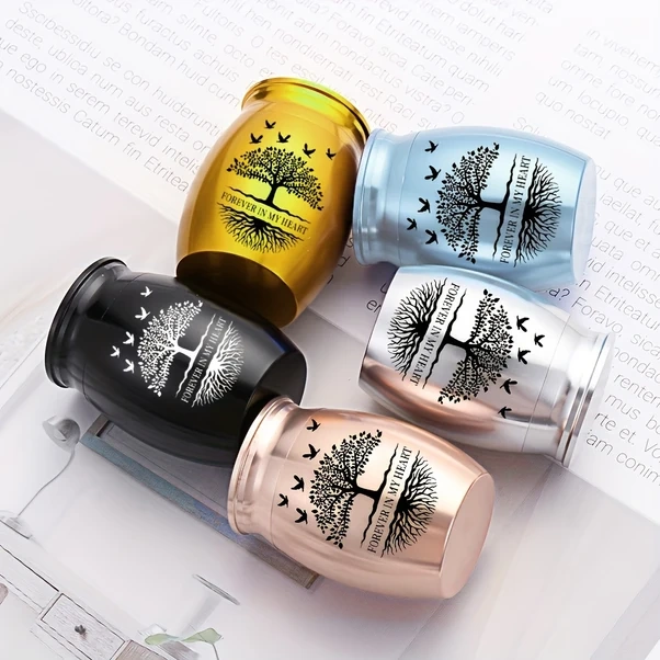 Fochsia 1 Adet Evcil Hayvan Küllüğü, Altın Sarısı Alüminyum Küllük Ve Anı Kutusu