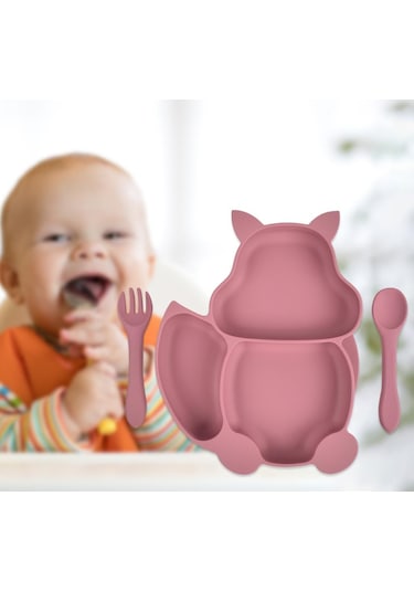 Suntek Bebek Çocuk Yemek Tabağı Bölünmüş Çanak Tepsi