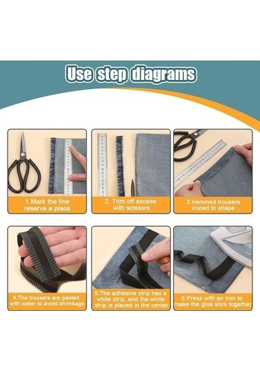 Novahub Beyaz Pantolon Kenar Kısaltma Kendinden Yapışkanlı Bant Pantolon Bacaklar İçin Kenar Kısaltm Yapıştır Etek Etek Cırt Bant 56833894 - 3 M