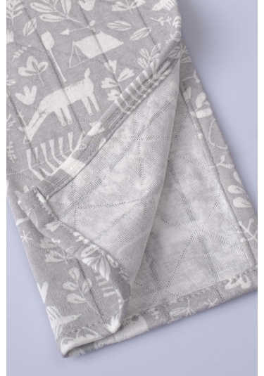 Uygun Bebe Bebek Ağız Bezi Kamp Desenli Gri 25x22 Cm Gri