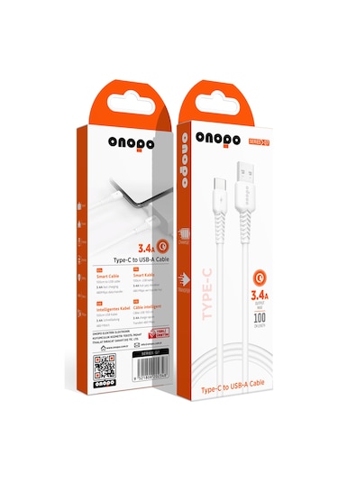 Type-c To Usb Kablo 3.4a Uyumlu Hızlı Şarj Ve Data Kablosu 1m