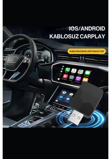 Büro Ev Arabası İçin Araç İçi Kablosuz Car Play Oto Multimedya Adaptörü