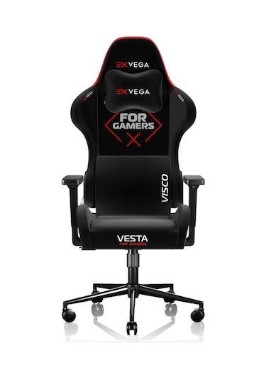 Exvega Vesta 2024 Serisi Kırmızı/siyah Dokuma Kumaş Profesyonel Gaming Oyuncu Koltuğu
