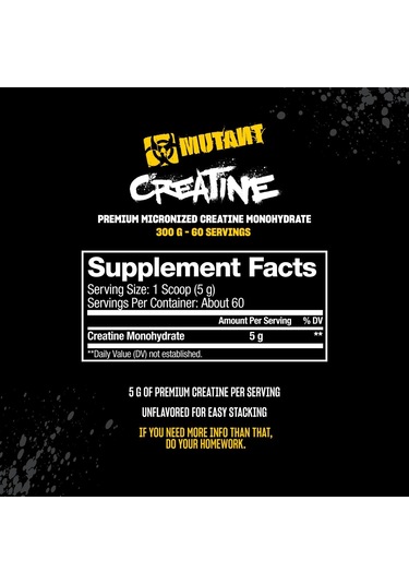 Mutant Micronize Creatine Monohydrate 300g - 60 Servis