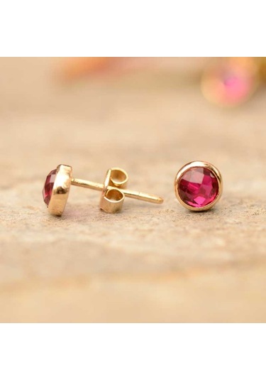 14k Altın Renkli Taşlı Küpe