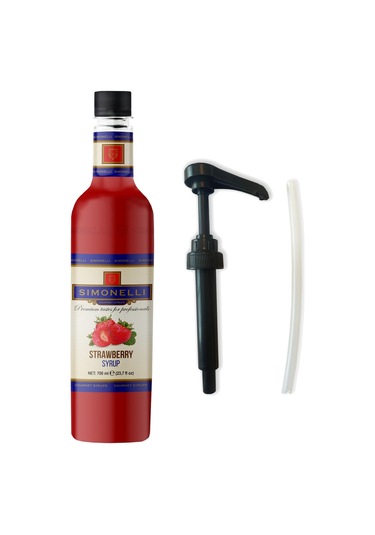 Simonelli Çi̇lek Kahve Şurubu 700 ML + Pompa