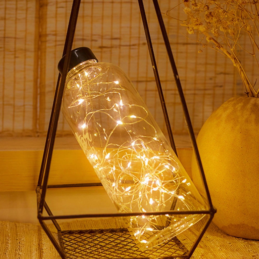 Dofolink Beyaz 1 Metre 10 Led Pili İle Çalışır Bakır Tel Işık Zinciri - Noel, Partiler, Hediyelik Kutular İçin Dekoratif Aydınlatma Beyaz