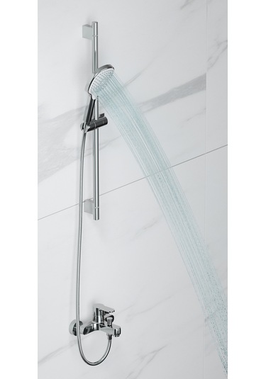 Adell Mode S Sürgülü Duş Seti - Lento Banyo Bataryası - 2 Parça Parlak Krom Ads.35.02.01.01 Krom