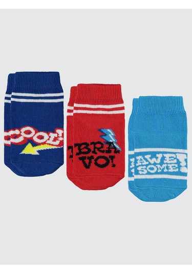 Civil Boys Erkek Çocuk 3'lü Patik Çorap 2-12 Yaş Mavi Mavi