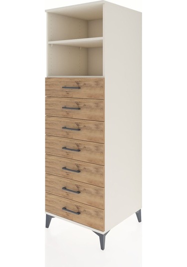 Kronos Dolap 2 Raflı 7 Çekmeceli 60x59x182 Aytaşı-çam Aytaşı