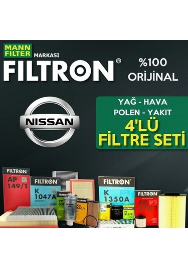 Nissan Qashqai 1.5 Dcı Mann Filtron Filtre Bakım Seti 2007-2013 (495301084)