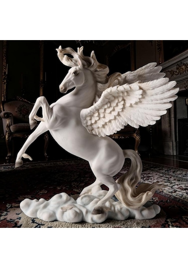 Dekoratif Pegasus At Biblo Wise Veronese Mitolojik Kanatlı At Poliresin Obje 28 Cm .