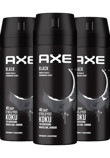 Axe Black Erkek Sprey Deodorant 150 ML x 3