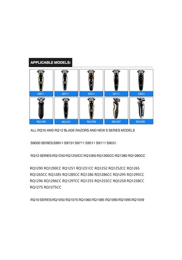 Moveevo Yıkanabilir Philips S9000/rq10/rq1 Elektrikli Tıraş Makinesi Yedek Bıçak Başlığı