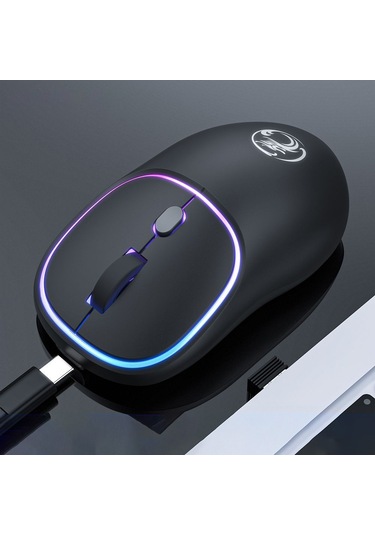 İmıce W-618 Şarj Edilebilir 4 Düğme 1600 Dpı 2.4ghz Bilgisayar Pc Dizüstü Bilgisayar İçin Sessiz Kablosuz Fare Siyah Diğer